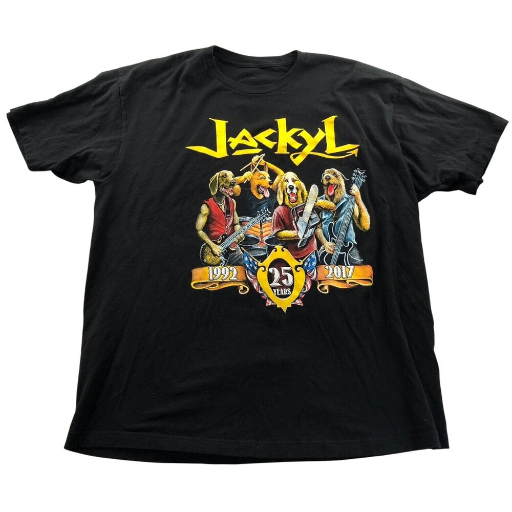 Jackyl 25th Anniversary Tour T-Shirt Size XL Black Short Sleeve Graphic Band Tee